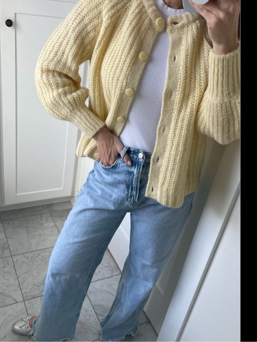 Sezane Emile Cardigan - Small - Butter Yellow - Picture 2 of 2